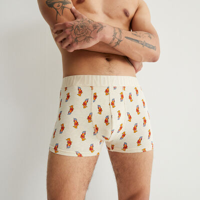 cotton parrot pattern boxers - ecru;
