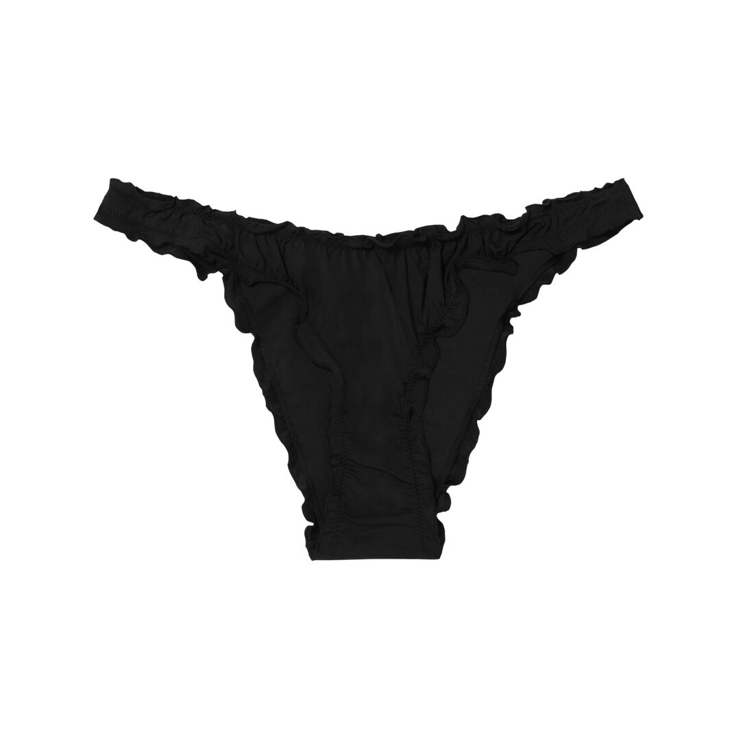 bikini bottoms with frilly edges - black;