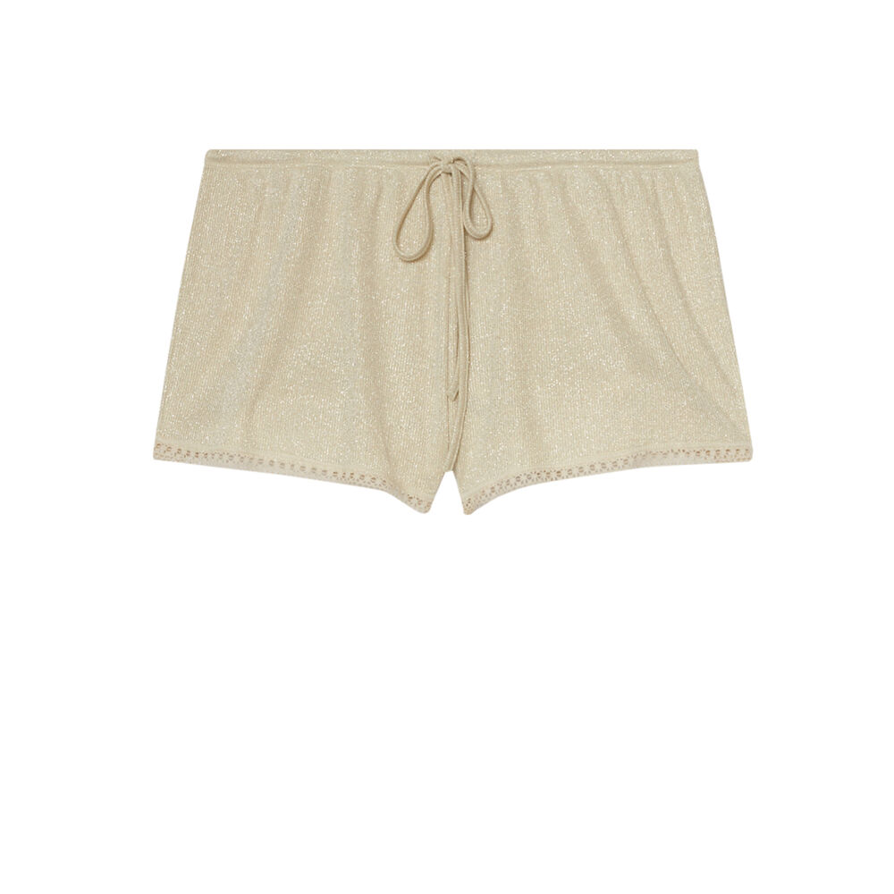 Shiny jersey shorts - cream cream.