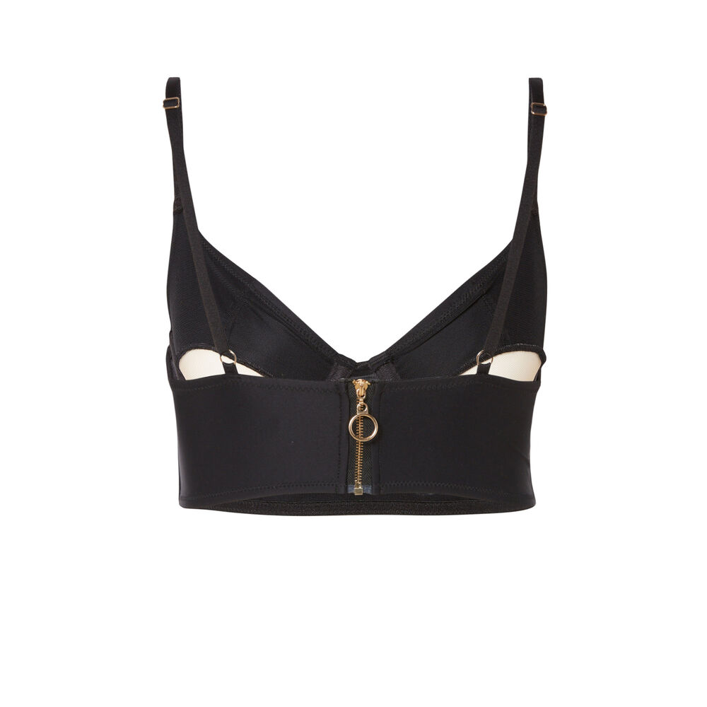 Balconette bustier bra - black black.
