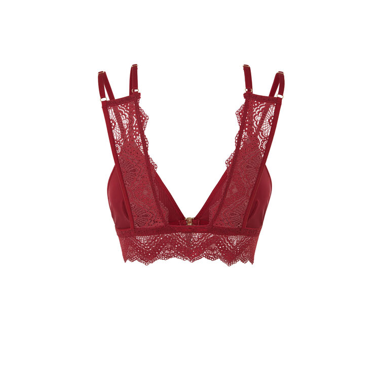 Marceliz micro/lace wire free triangle bra rhubarb.