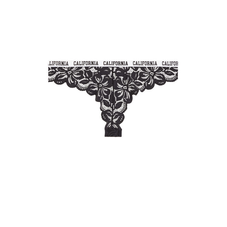 Westcoastiz lace tanga briefs with band detailing black.