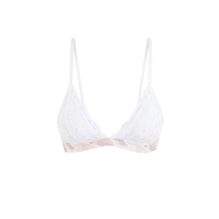Coloramadiz lace triangle bra with camouflage detail white.