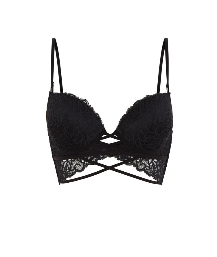 Lace push-up bra - black. black.