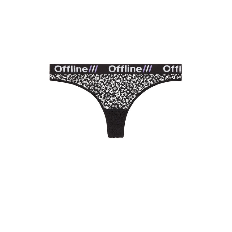Pelliculiz tulle print tanga briefs black.
