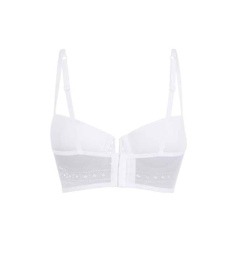 Tocrobrodiz white push-up bustier bra white.