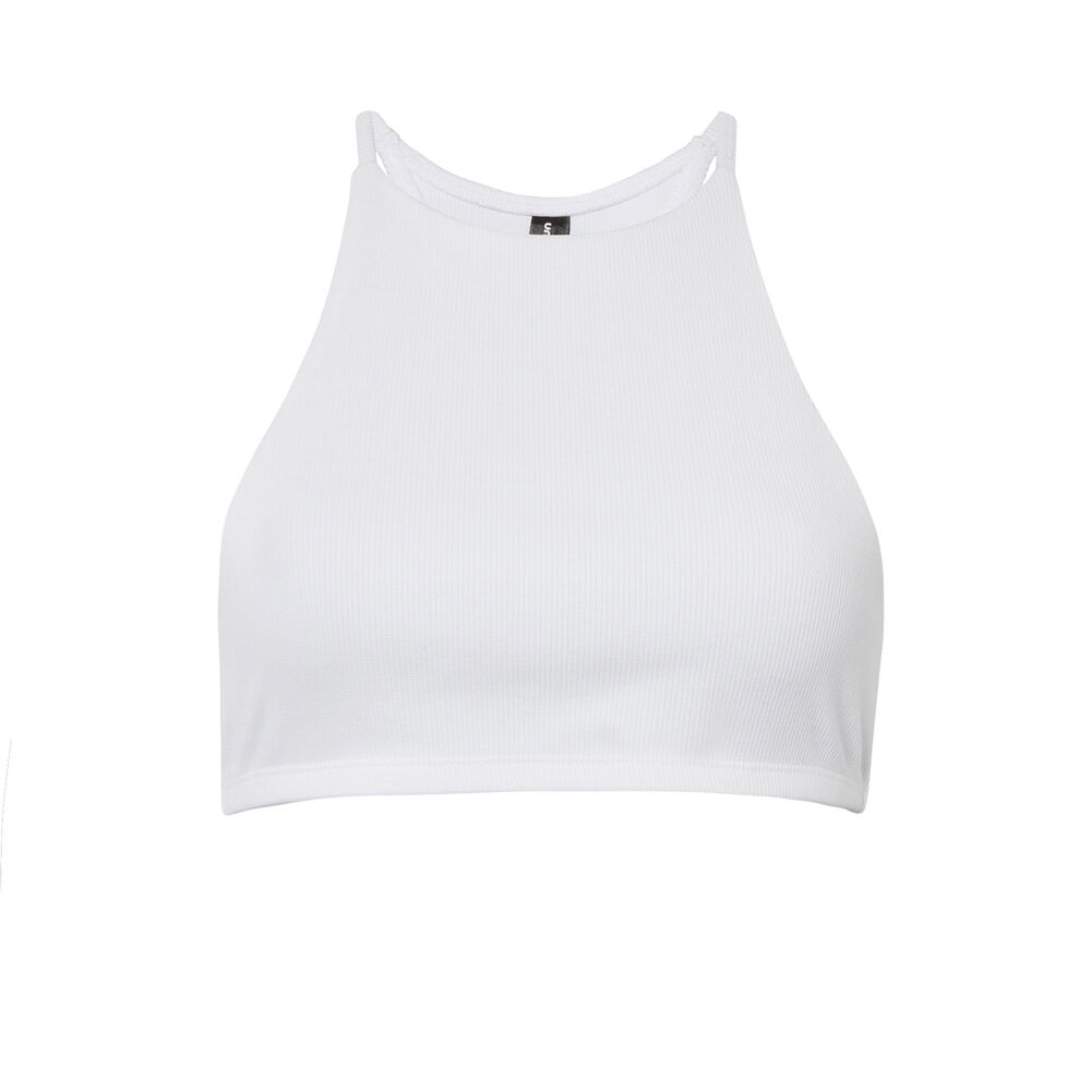 High-top bra with back detail - white white.