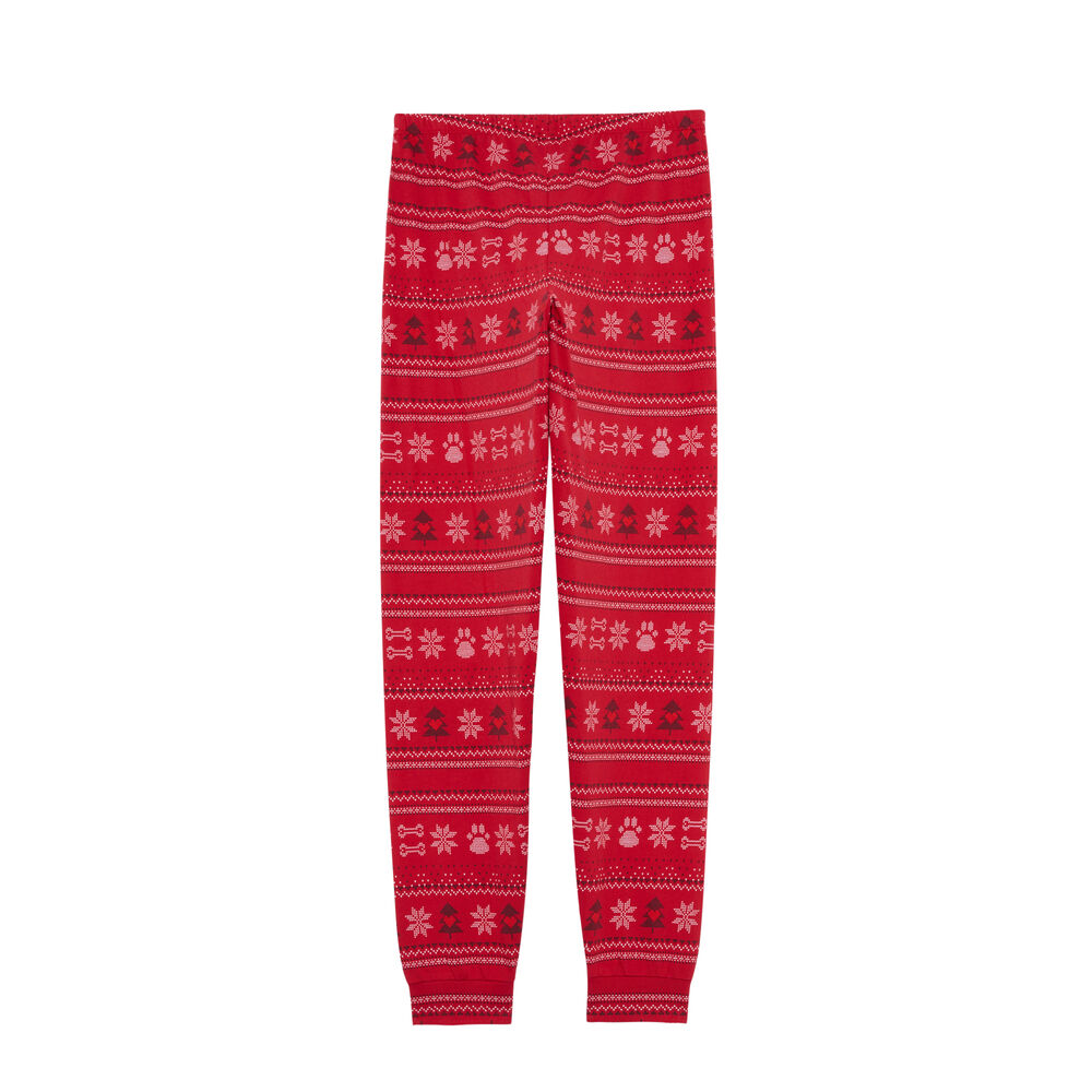 Pantalon &agrave; motifs jacquard - rouge rouge.