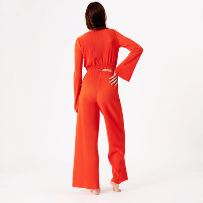plain flared trousers - red;
