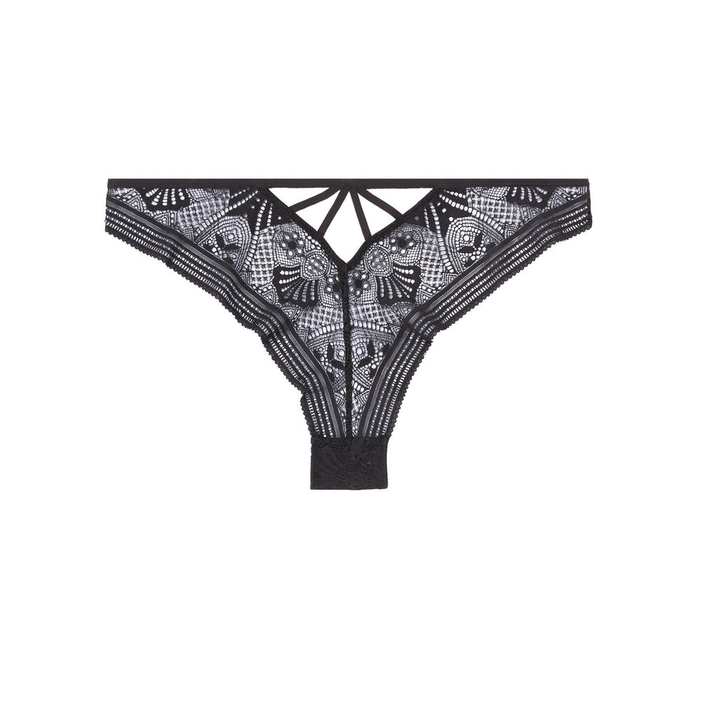 Tanga briefs with tie detail - black black.