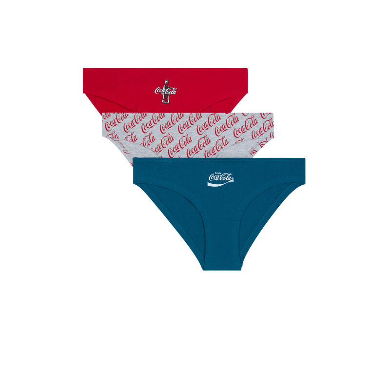 Pack of 3 coca-cola knickers - grey Pack of 3 coca-cola knickers - grey;