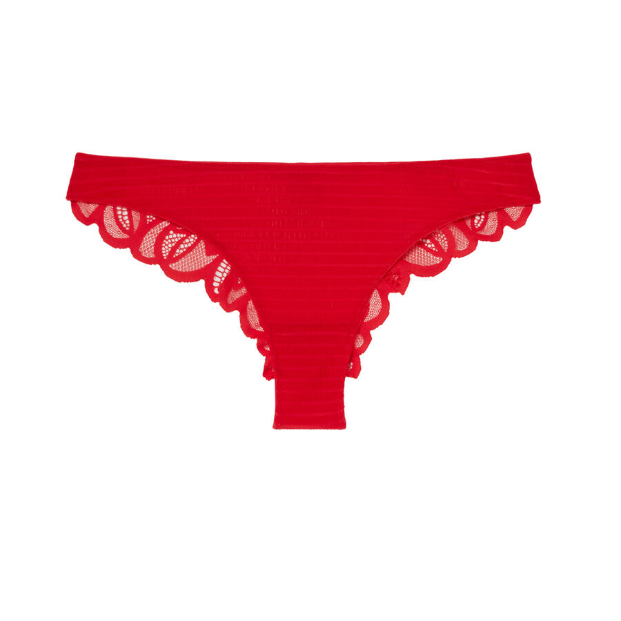 double lace tanga briefs - red;