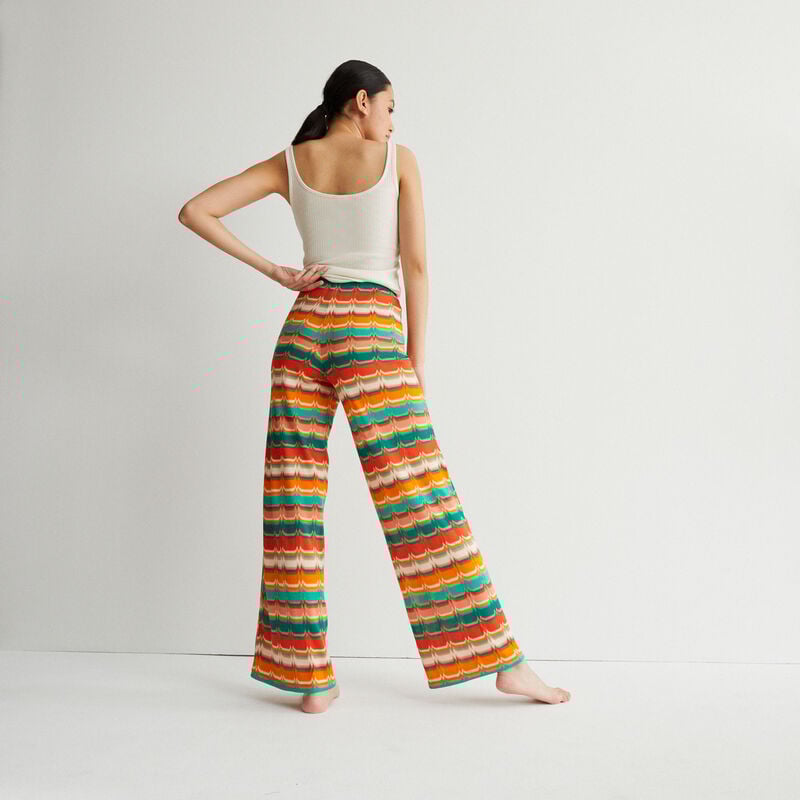 patterned trousers with tie - green patterned trousers with tie - green;