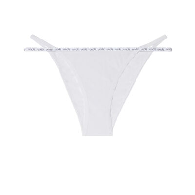 plain double elastic thong - white;