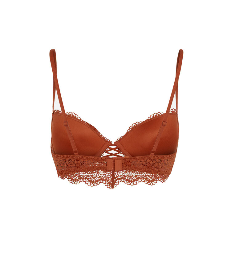 Lace push-up bra - brown brown.