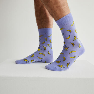 chaussettes Les Minions et bananes - bleu;
