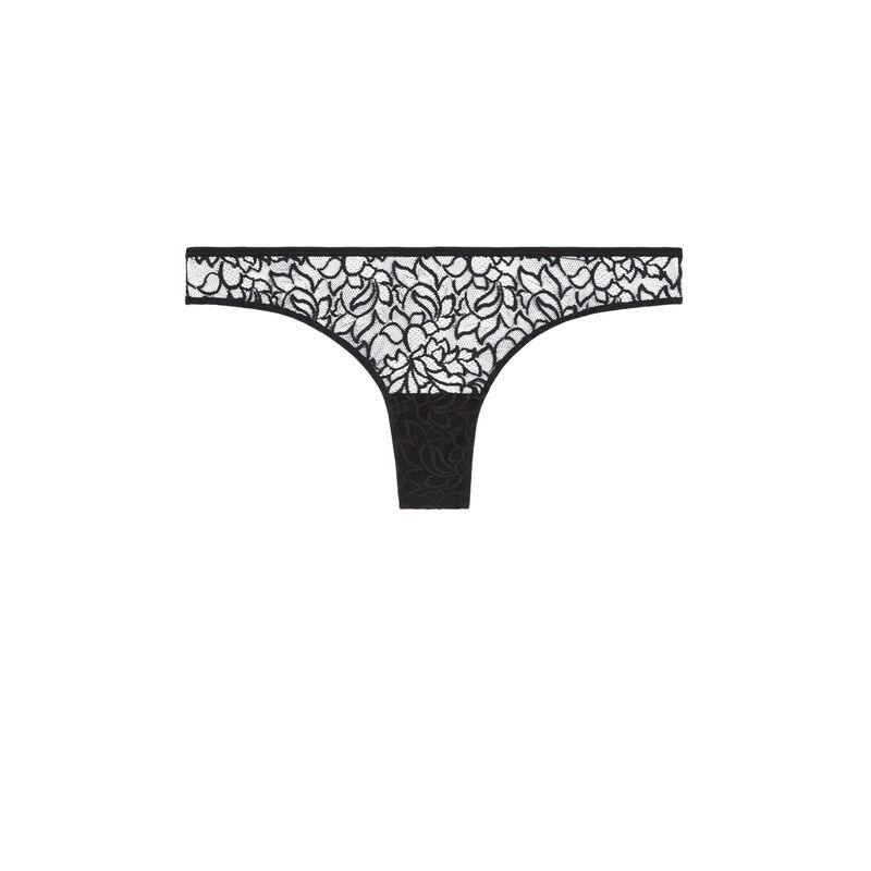 Lace tanga briefs - black Lace tanga briefs - black;