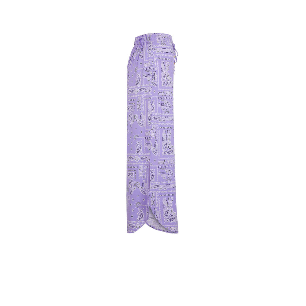 Wide leg trousers with bandanna print - lilac lilac.