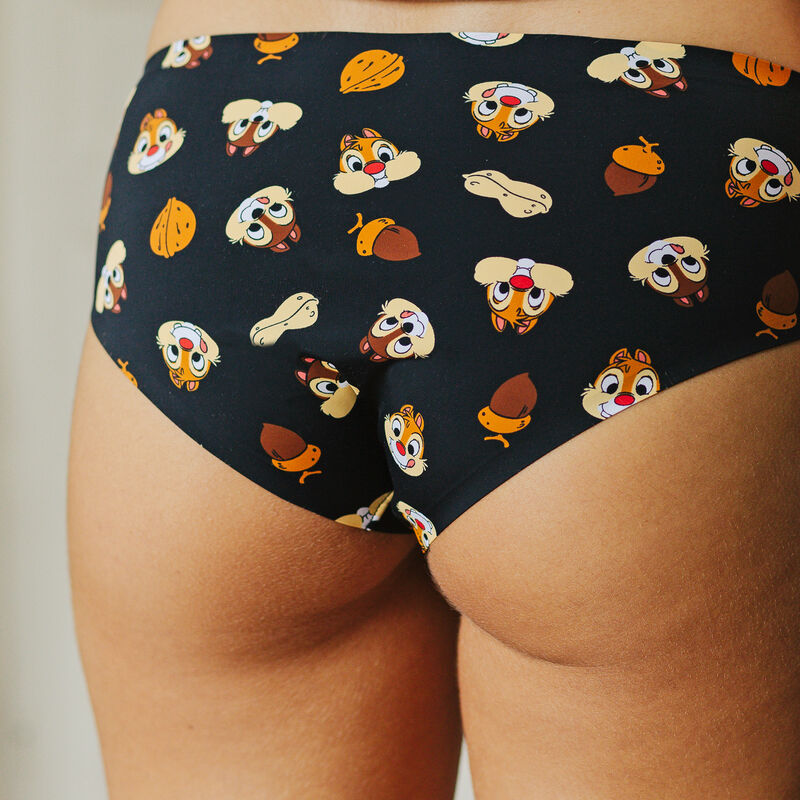 Chip 'n' Dale print microfibre hipsters - black Chip 'n' Dale print microfibre hipsters - black;