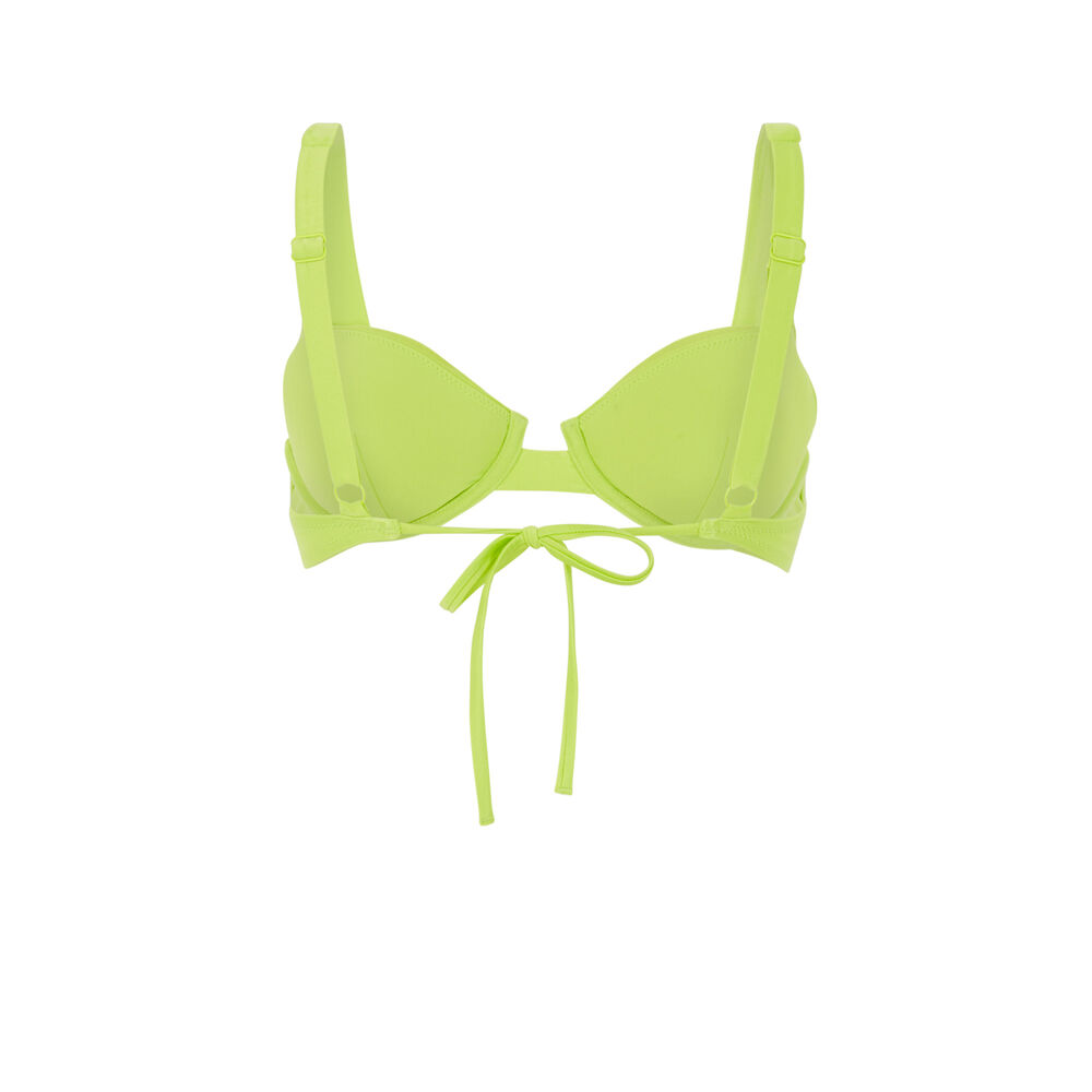 Balconette bikini top - green green.