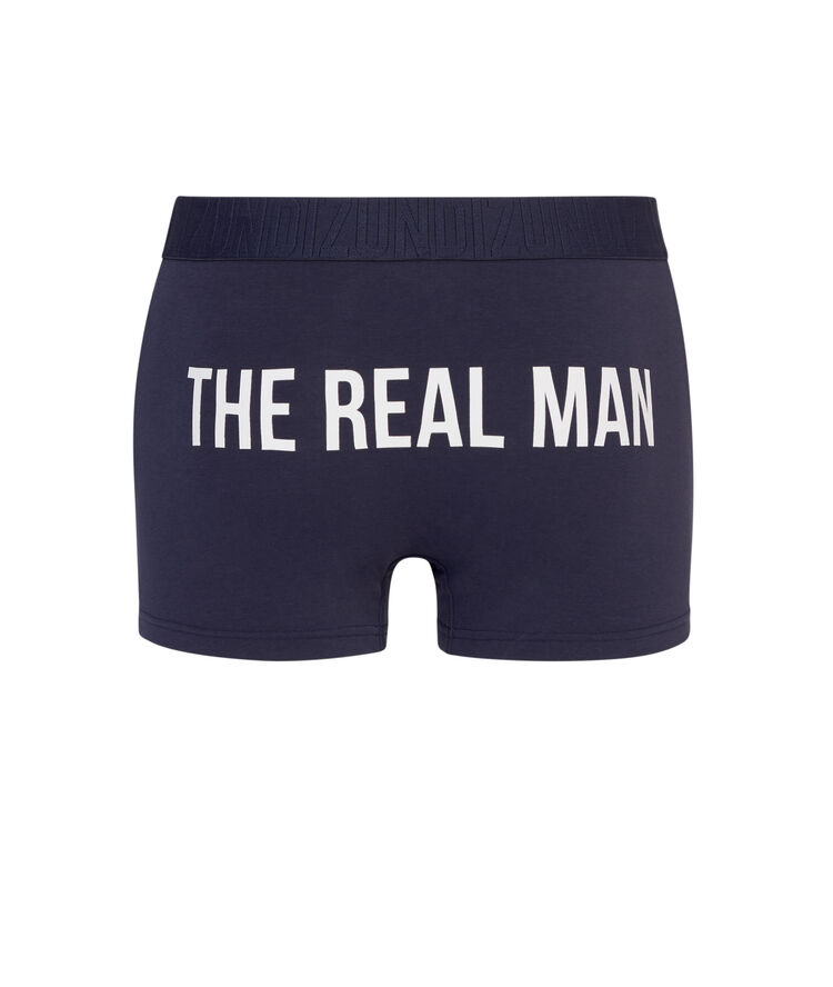 Cotton boxers with slogan - dark blue dark blue.