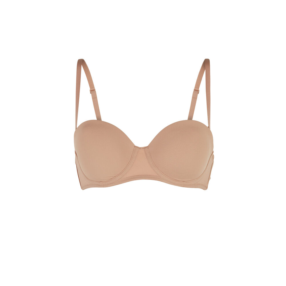 Microfibre bandeau bra - nude beige.