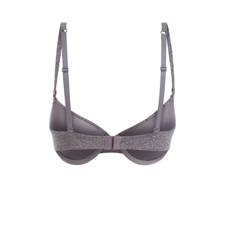 Micro marled grey padded bra grey.