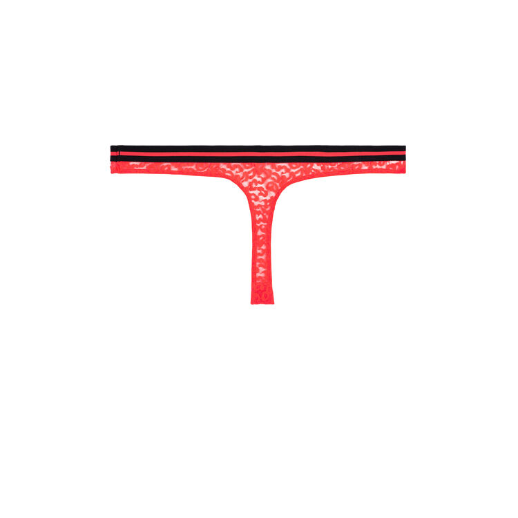 Secretiz leopiz fluorescent coral thong pink.