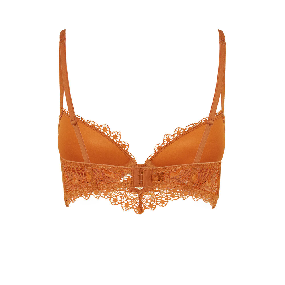 Bustier push-up bra with jewellery details - brown brown.