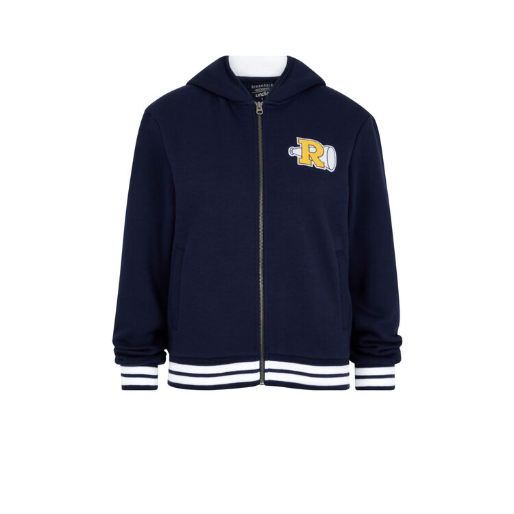 Riverdaliz licensed riverdale hooded bomber jacket navy blue.