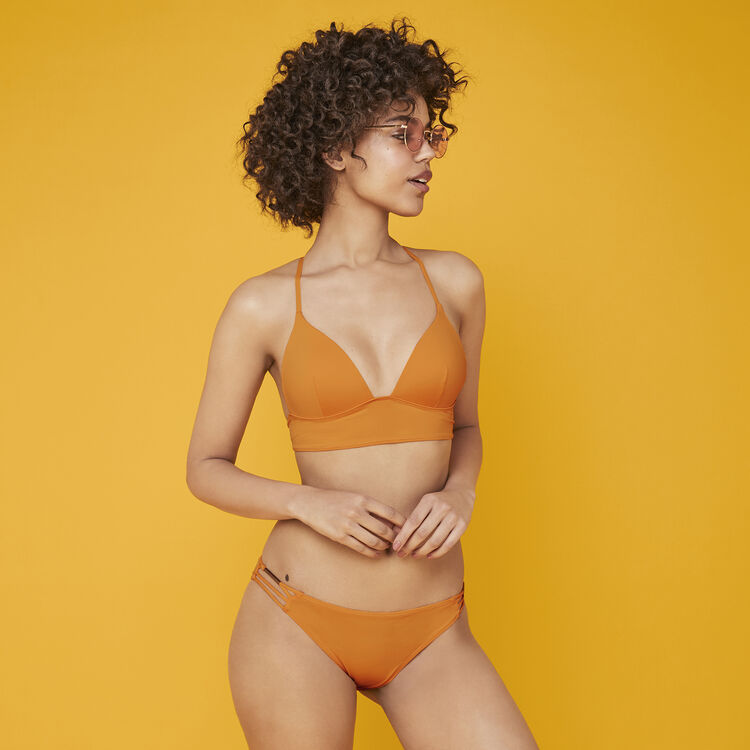 Africaniz orange triangle bikini top orange.