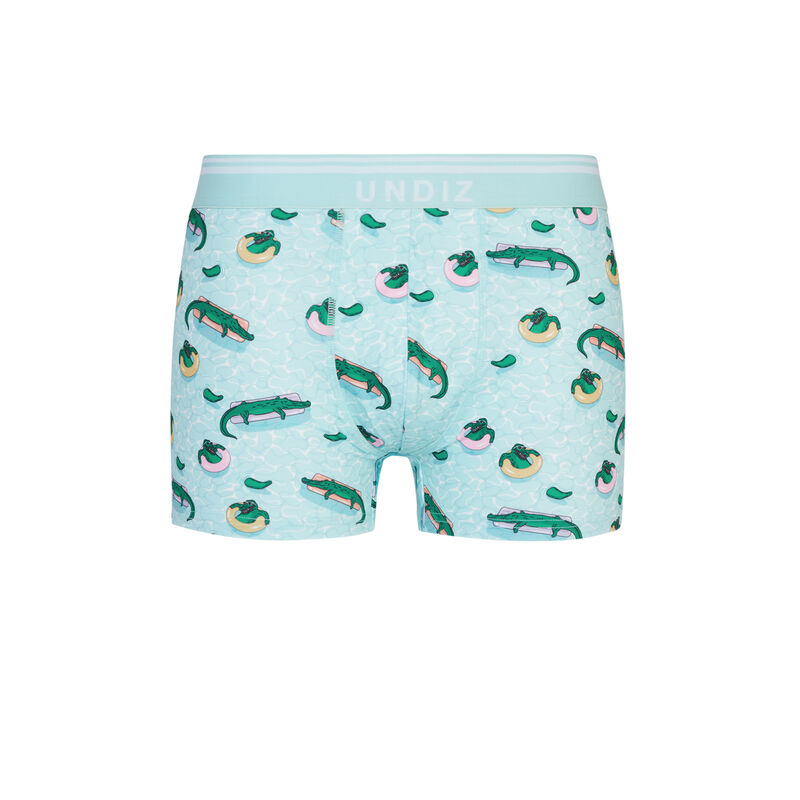 Crocodile print microfibre boxers - blue Crocodile print microfibre boxers - blue;