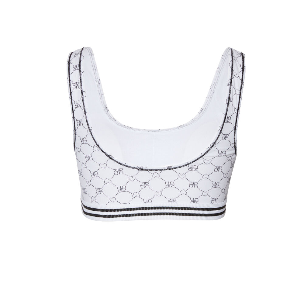 Non-wired cotton bra - white white.