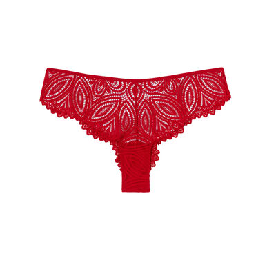 guipure briefs - red;