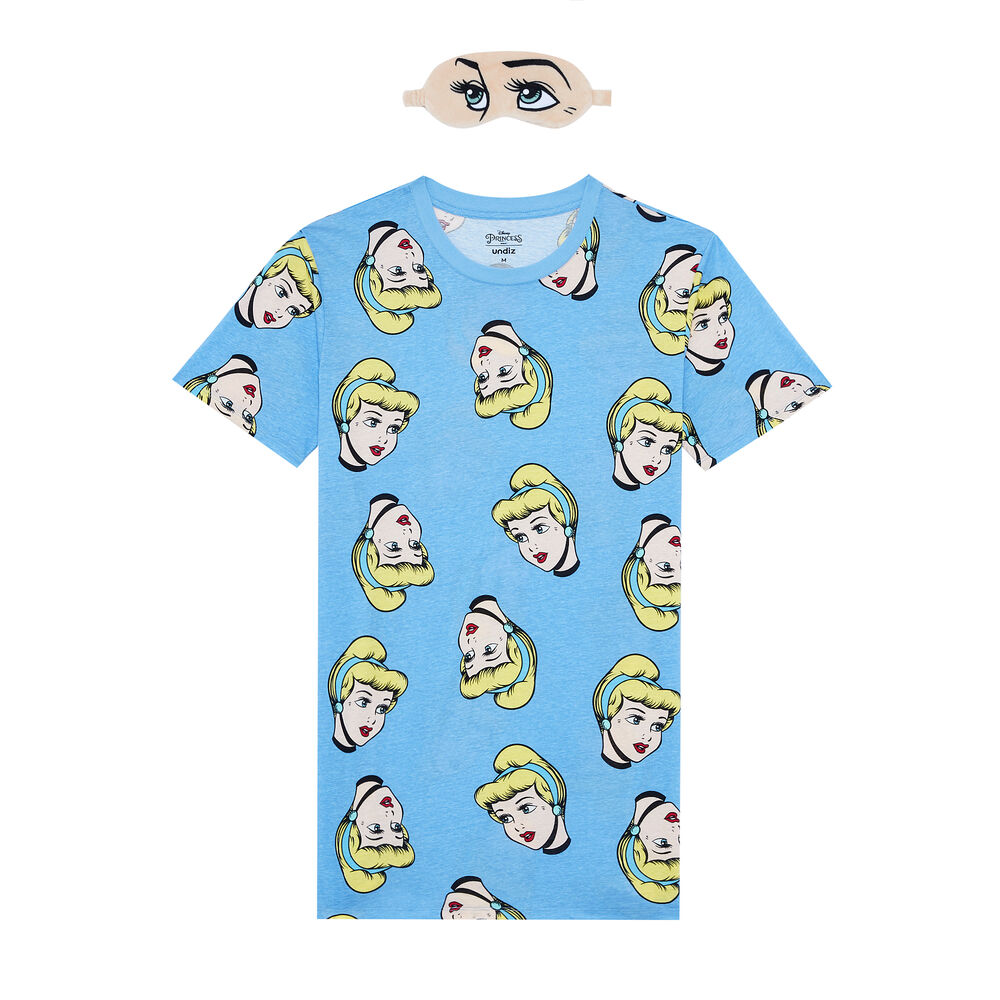 Cinderalla tunic and mask pyjama set - blue blue.