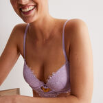push-up bustier bra with jewellery detail - lilac