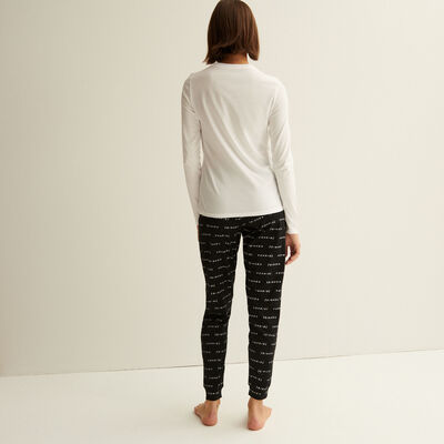 friends themed long-sleeve top and trousers set - black;