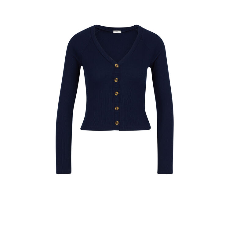 Unifarbenes top mit langen ärmeln sleevelongiz marineblau.