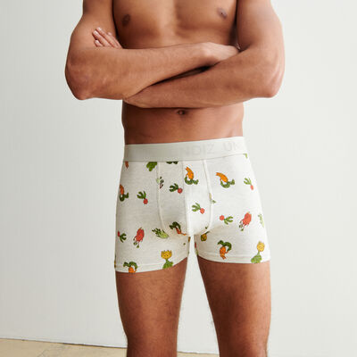 vegetable pattern boxers - clay green;