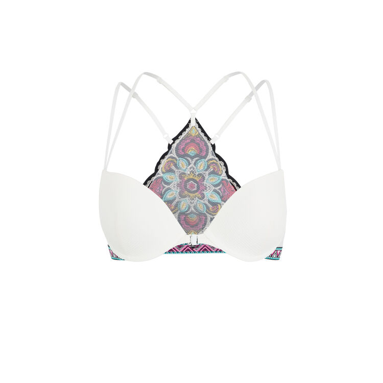 Mexiciz white push-up bustier bra off-white.