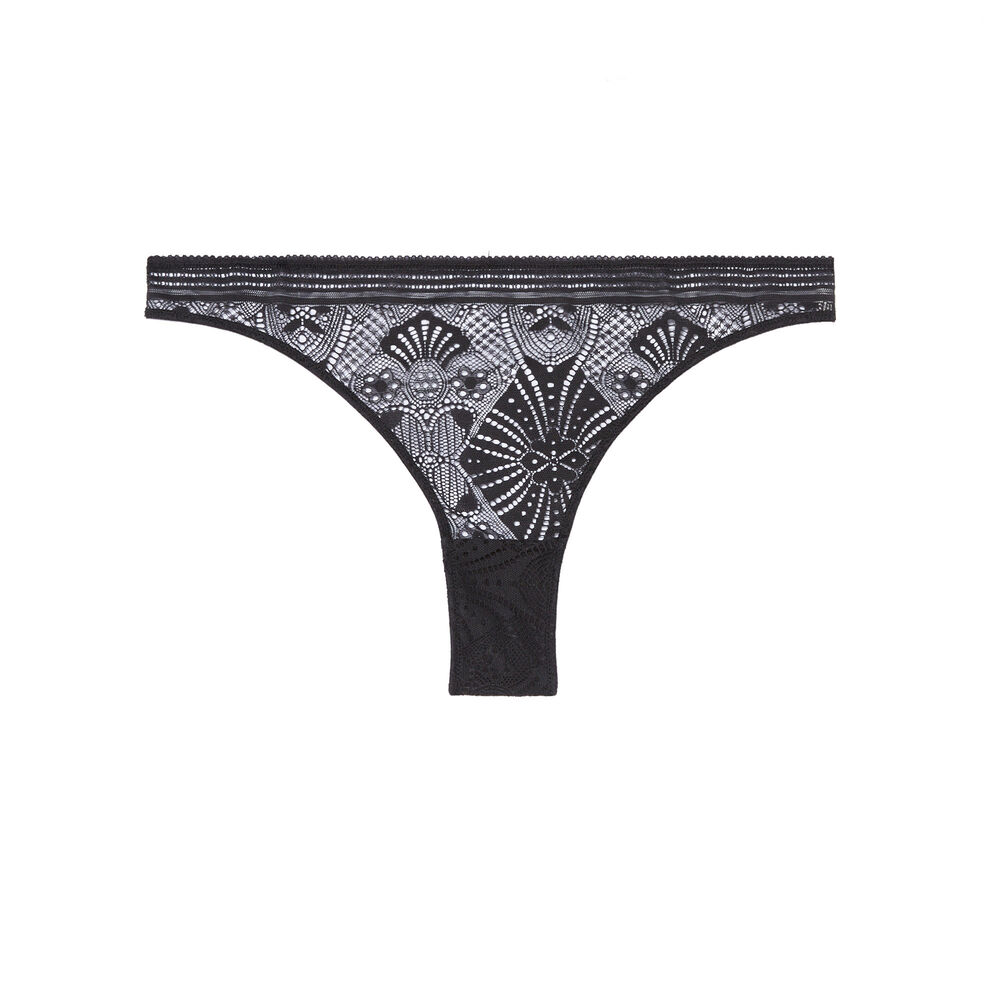 Tanga briefs with tie detail - black black.
