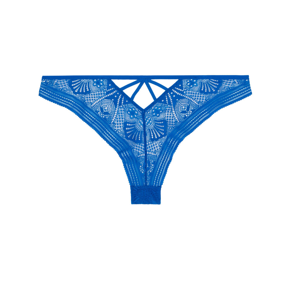Tanga briefs with tie detail - blue blue.