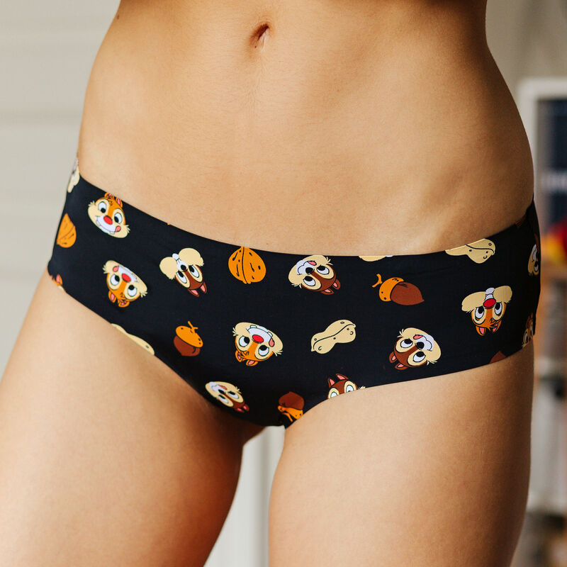 Chip 'n' Dale print microfibre hipsters - black Chip 'n' Dale print microfibre hipsters - black;