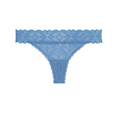 100% lace thong - blue;