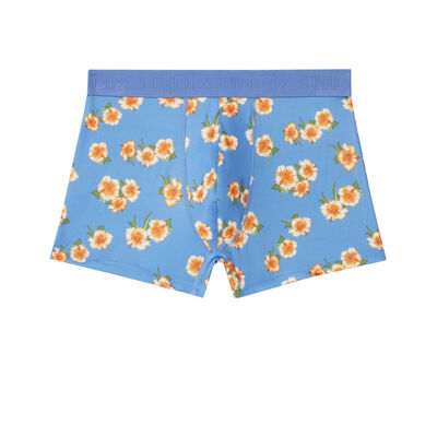 vintage flower pattern boxers - light blue;