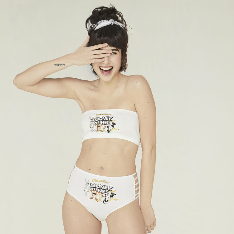 Biustonosz bandeau biały canvassiz Biustonosz bandeau biały canvassiz;