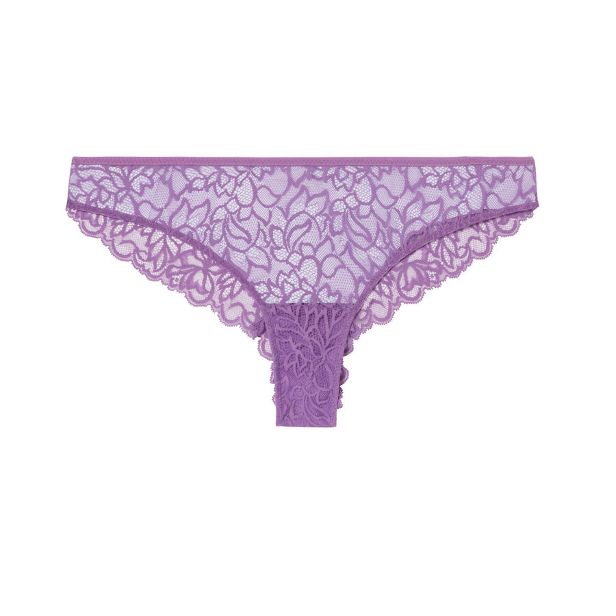lace tanga briefs - purple;