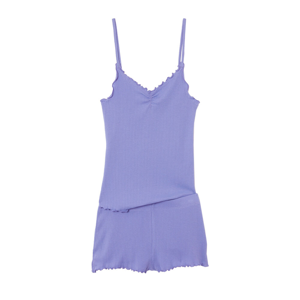 Plain jersey pyjama set - blue blue.