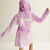 fleece dressing gown with "doudou" ("cuddly toy") message - lilac;