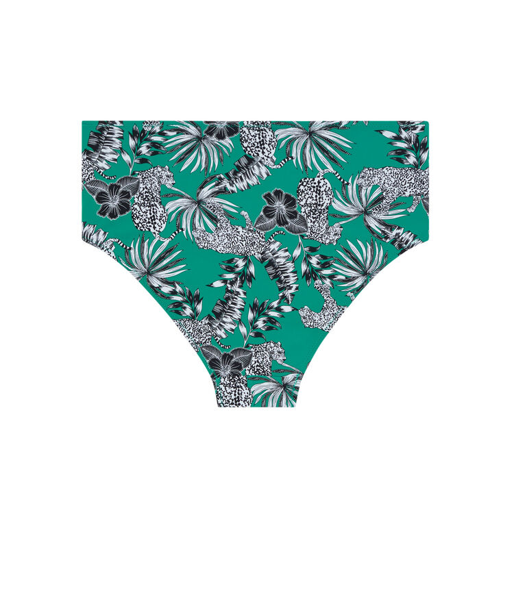 High-waisted bikini briefs - green green.